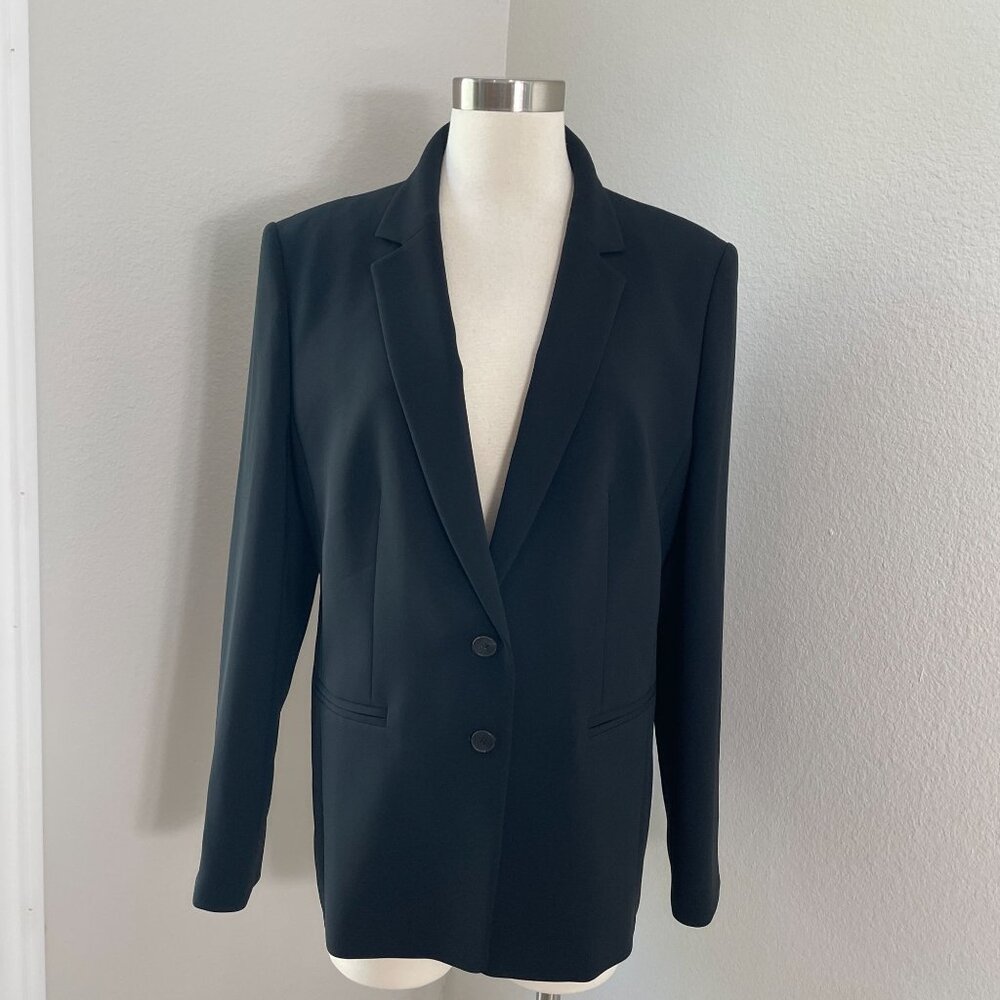 NEW Hugo Boss Womens 14 Black Blazer Two Button Jacket Career Work